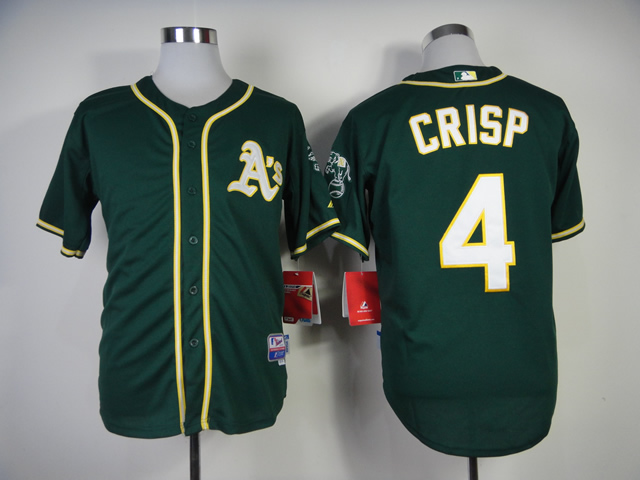 Men Oakland Athletics 4 Crisp Green MLB Jerseys